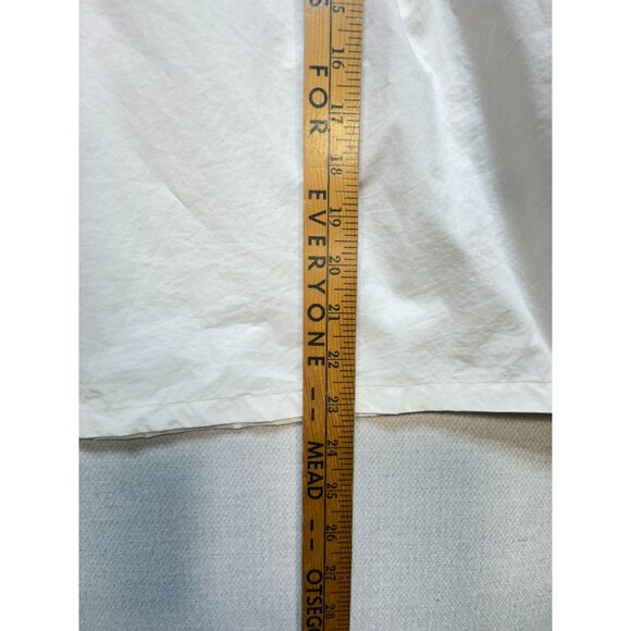 J.Crew Women's Cotton Poplin Peasant Top Lightweight Size M White Long Sleeve - Picture 6 of 8